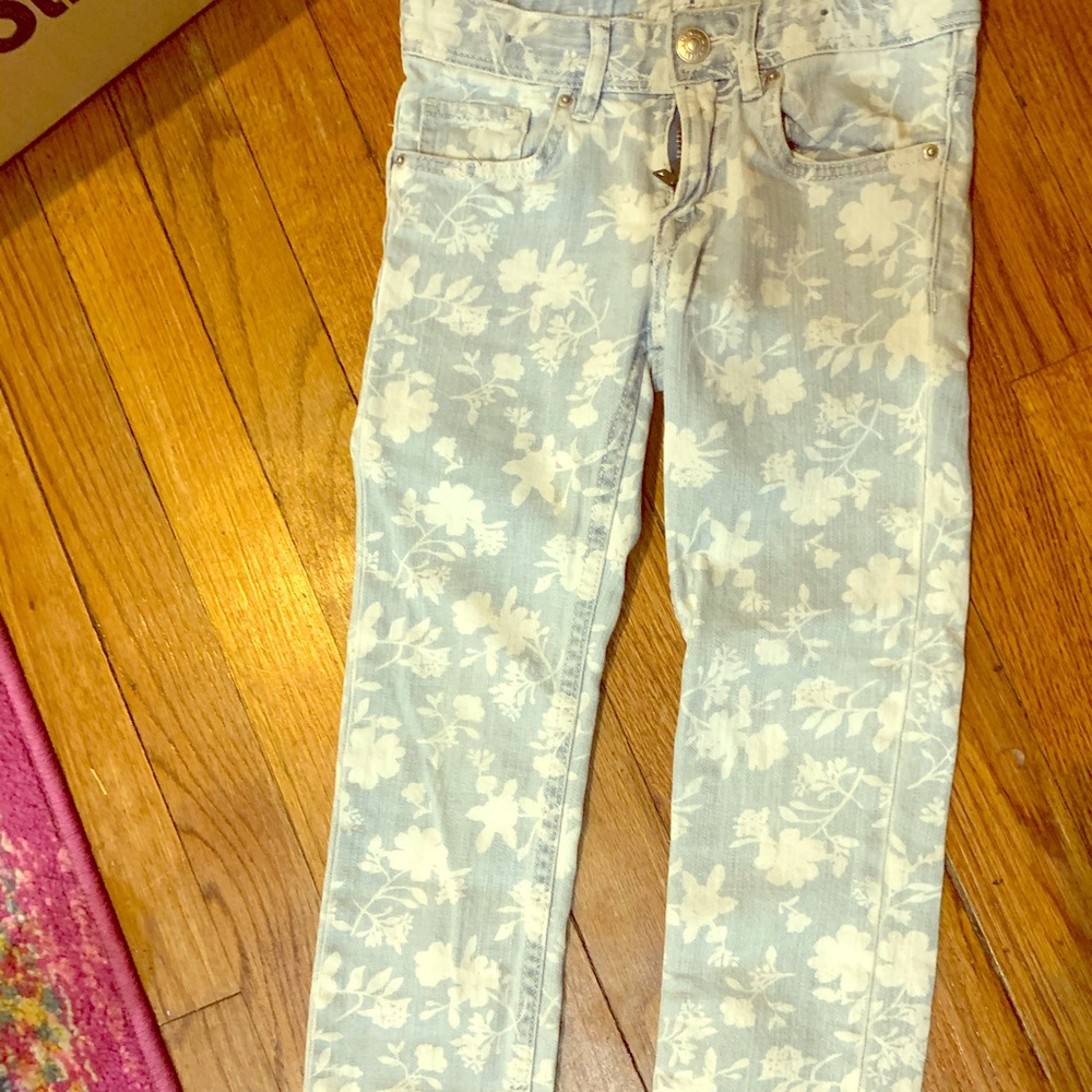 Floral jeans light wash